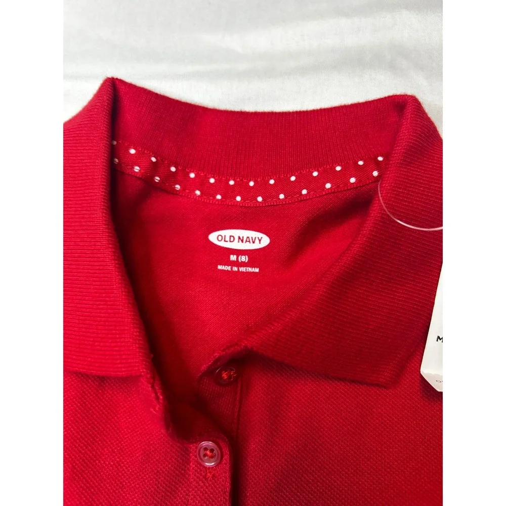 Old Navy Girls Red Short Sleeve Polo Shirt Bundle Set of 2 Size M 8 NWT